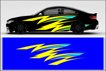 Fototapeta premium Car wrap vector design with unique line pattern and bright color combination