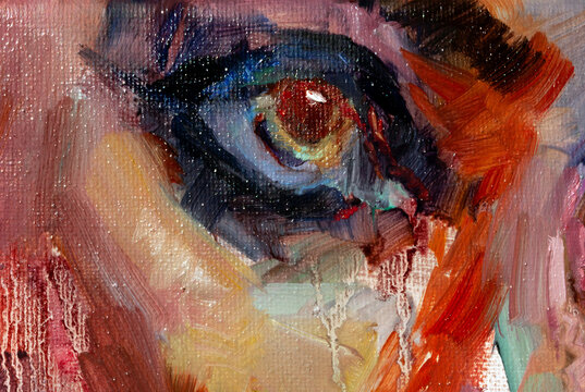 Woman's Eye detail of a oil painting