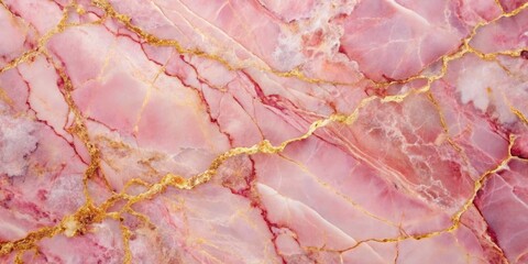 Pink Marble with Golden Veins A Textured Abstract Background