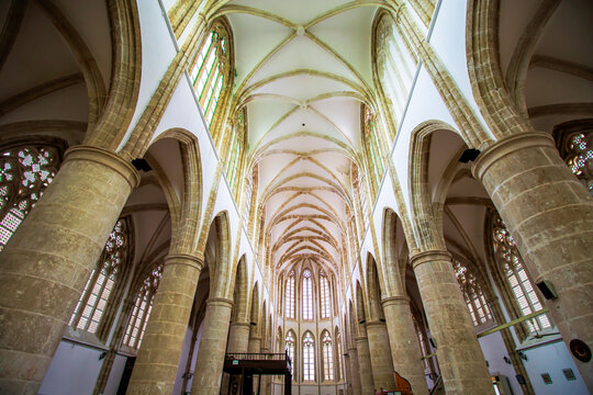 interior of the st Nicholas cathedral, Lala Mustafa Pasha mosque Famagusta (Magosa) Cyprus 