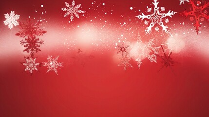 Red Background with Snowflakes for Holiday Decor