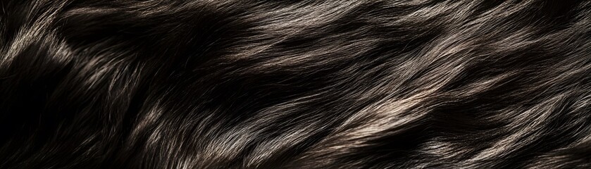 Fototapeta premium Close-Up Texture of Black Fur with Subtle Highlights
