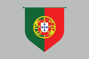 Obraz premium Portugal flag, The flag of Portugal, Flag of Portugal national country symbol illustration Vector, Rectangle Portugal flag illustration, Flat vector illustration 