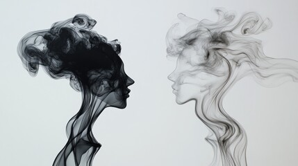 Fototapeta premium Two Smoke Figures