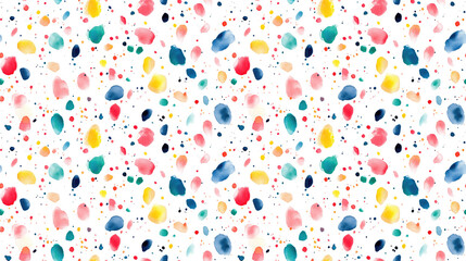 Seamless abstract colorful watercolor pattern on white background ideal for fabric design and home decor