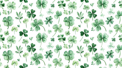 Cute watercolor clip art featuring a seamless pattern for St Patrick s Day celebrations festive design elements holiday decorations
