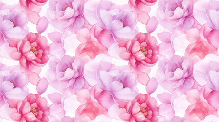 Fototapeta premium Romantic watercolor peonies in a seamless pattern exquisite botanical illustration for elegant greeting cards and invitations