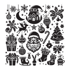 Christmas Silhouette Elements, Christmas Tree silhouette, tree silhouette , Christmas tree silhouette vector