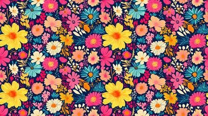 Hand drawn seamless pattern featuring whimsical designs perfect for textiles and home decor