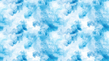 Fototapeta premium Seamless abstract watercolor pattern featuring volumetric smoke elements in vibrant cyan blue ideal for digital design and decorative applications