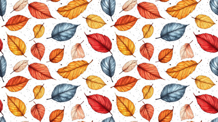 Seamless pattern of hand drawn autumn leaves in various stages of decay ideal for seasonal designs in postcards posters wallpaper and educational materials