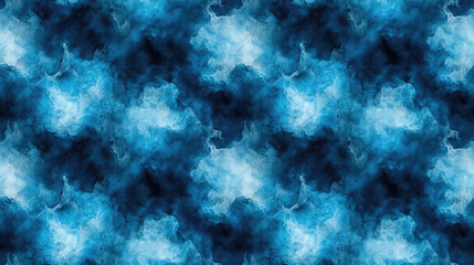 Fototapeta premium Seamless pattern featuring black creative tie dye and cyan endless design showcasing artistic textures and a cosmic light appeal