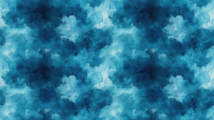 Fototapeta premium Seamless aquamarine wallpaper pattern featuring dyed messy textures and decorative simple blobs perfect for modern textile design interior decor