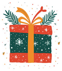 PNG A Christmas gift box illustration design.