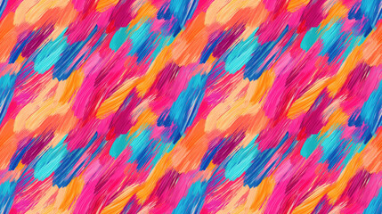 Brushed abstract background with seamless pattern of colorful strokes vibrant 2D illustration