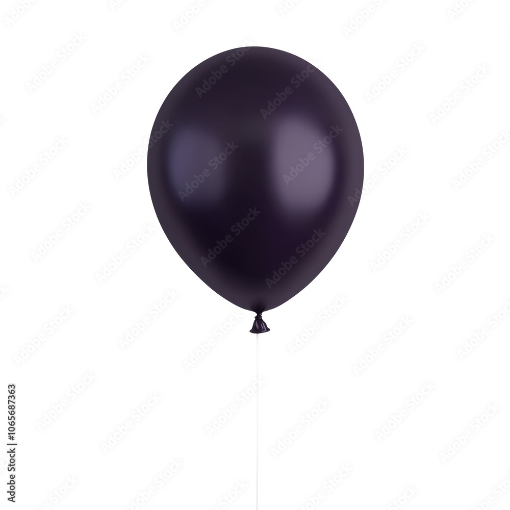 Wall mural purple helium balloon. Birthday balloon flying for party and celebrations. Isolated on white background. Generative AI