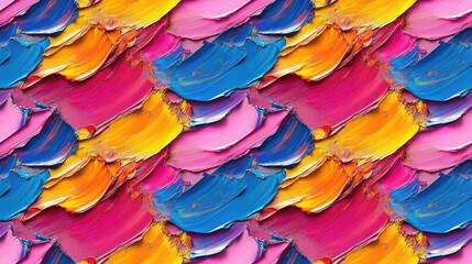 Obraz premium Seamless abstract oil paint texture pattern on canvas vibrant background