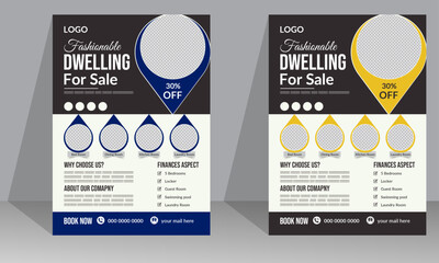 Creative Modern Unique real estate flyer design template