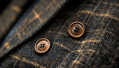 A close-up shot of the suit and tie, highlighting their details against an out-of-focus background. The focus is on capturing the texture