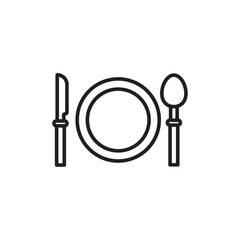 Cutlery icon Thin line flat illustration