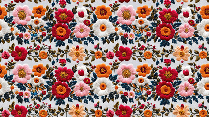 Seamless embroidery motif textile print design featuring intricate Mughal art ideal for fabric production and home decor