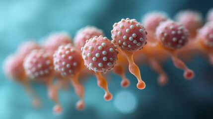 Microscopic View of a Cluster of Virus Particles