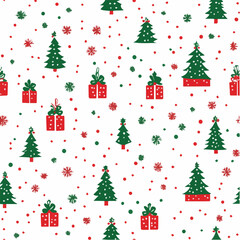 Obraz premium Illustration of Christmas day Seamless Pattern