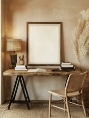 Fototapeta premium Rustic Living Room Office Space