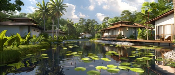 Architectural Services, Residence Villa, HomeStay, Thailand, Building, house, Perspective, Cottage, 3D illustration, Resort, Home, Office, Resort, Home,Tascan,Tascany