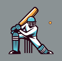 vector Illustration of cricket player