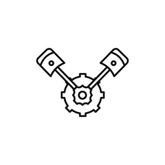Piston icon Thin line flat illustration
