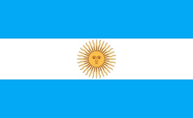 An illustration depicts Argentina flag isolated on white background