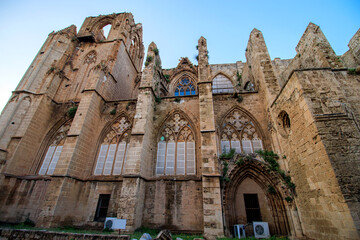 Rayonnant Gothic style St Nicholas cathedral, Lala Mustafa Pasha mosque Famagusta (Magosa) Cyprus 