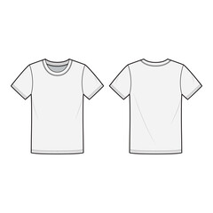Naklejka premium Basic White T-Shirt Front and Back View Template 