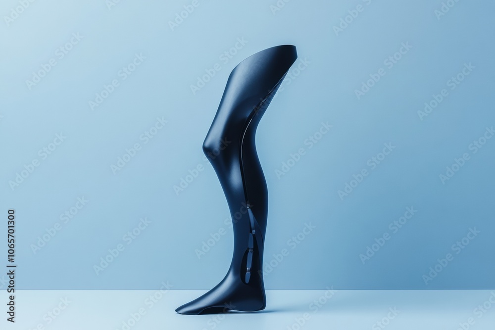 Fototapete a modern prosthetic leg stands elegantly on a surface, representing cutting-edge design and function