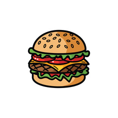 Burger Vector hand drawing burger vector and Illustration