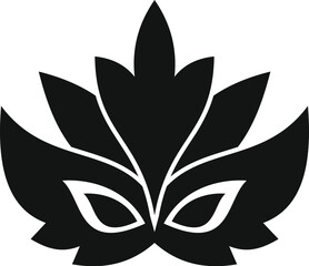 Elegant black mardi gras mask adorned with feathers, adding a touch of mystery and festivity