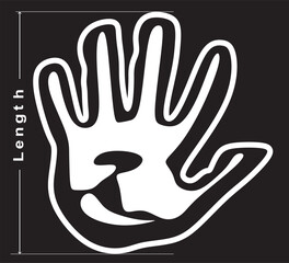 Obraz premium Handprint size icon. vector illustration