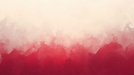 Fototapeta premium Abstract gradient painting with soft hues transitioning from white to deep red.