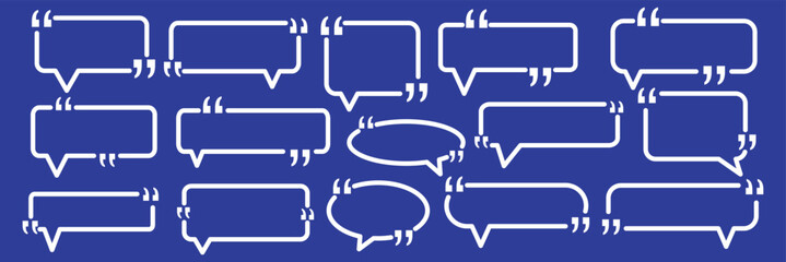 Obraz premium Set quote box frame, texting quote blank template boxes, design boxes quotation bubble blog symbols, bubble blog quotes symbols 