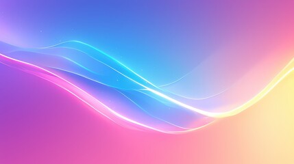 Fototapeta premium A vibrant abstract background featuring flowing lines in shades of blue, pink, and yellow, creating a dreamy atmosphere.