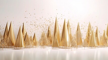 Golden Trees and Festive Atmosphere Background