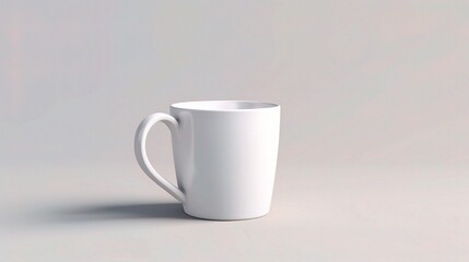Obraz premium Simple White Mug on Smooth Surface