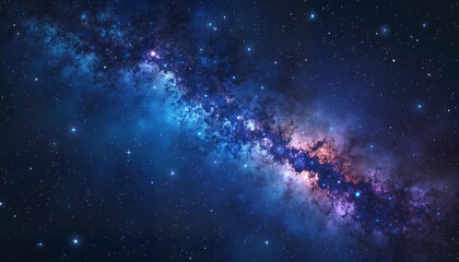 Obraz premium Colorful galaxy in deep space, vibrant hues, stunning nebula background