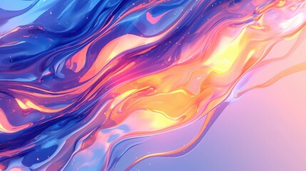Obraz premium A flowing abstract design with vibrant colors merging in a smooth wave pattern, creating a sense of motion and energy.