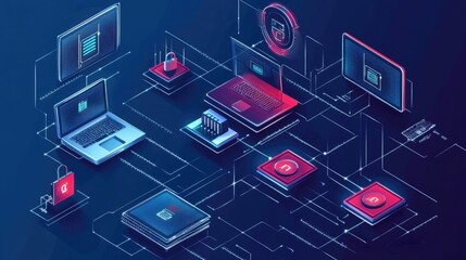 Fototapeta premium Explore how technology shapes modern work environments