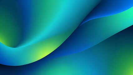 Fototapeta premium Abstract green and blue gradient background with soft curves.