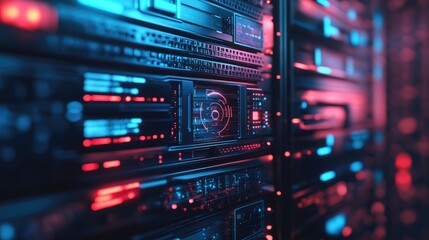 Fototapeta premium Explore the intricacies of modern data centers and their role in technology advancement