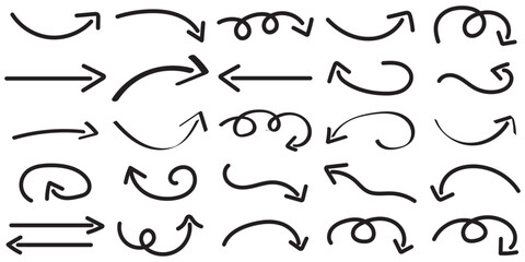 Obraz premium Black arrows set. Curved arrows. Arrow sign. Flat style icons.