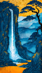 Landscape With Waterfall